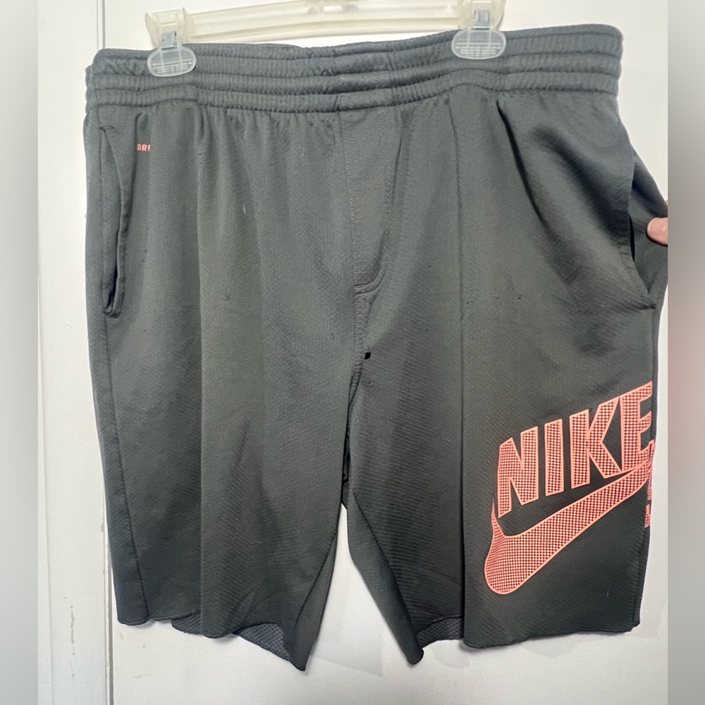 Nike Men’s Black Athletic Shorts with Coral Logo